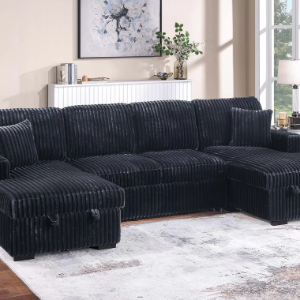 F8582 3-Piece Convertible Sectional Sleeper Sofa & 2 Chaise Storage