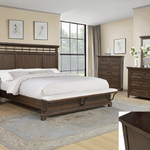 SETB1950 BECKETT BEDROOM GROUP BROWN