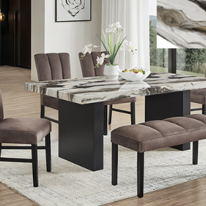 1420-6P VEGA FAUX MARBLE DINING GROUP