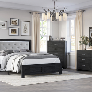 SETB9280 JAYLEN BLACK BEDROOM GROUP - QUEEN