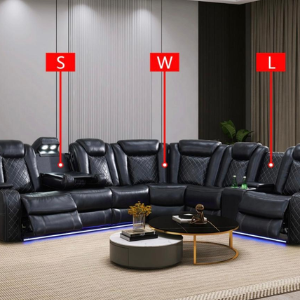 GN4730 Modern Power Reclining Sectional Sofa with LED Lighting